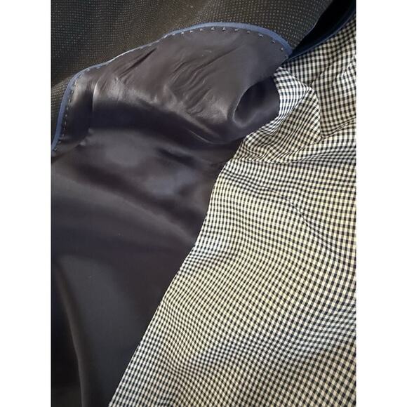Banana Republic Navy Slim Fit 2 Button Birdseye Marzotto Italian Fabric 42 R/S - Picture 10 of 15